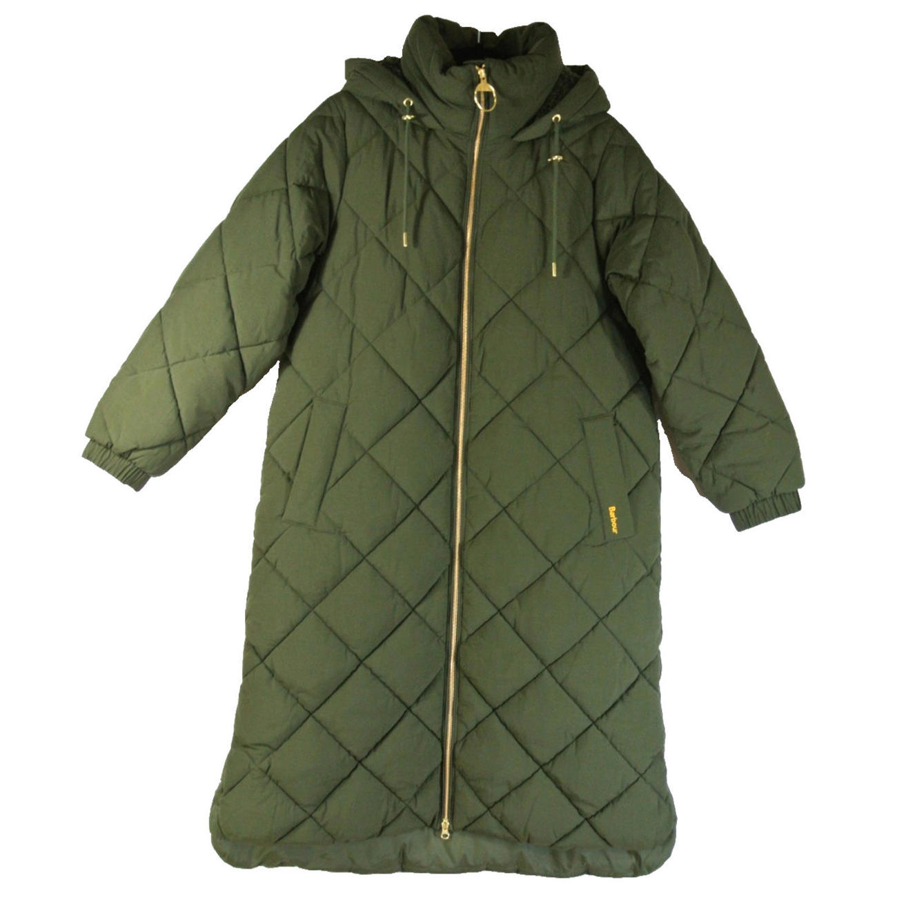 New, Barbour Kirkton Longline Puffer Coat In Olive Sz 6 #C4775